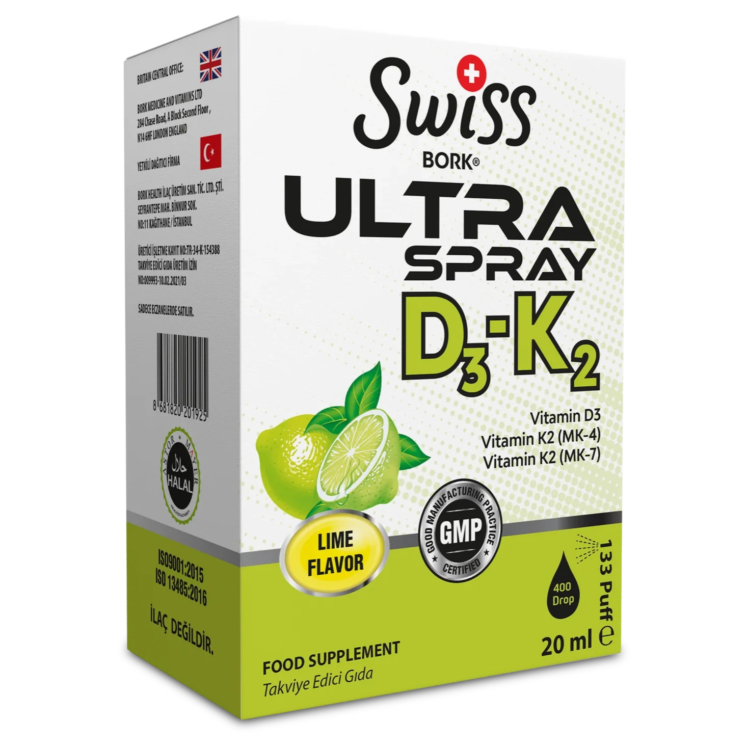 Ultra D3+k2 Спрей 20 МЛ